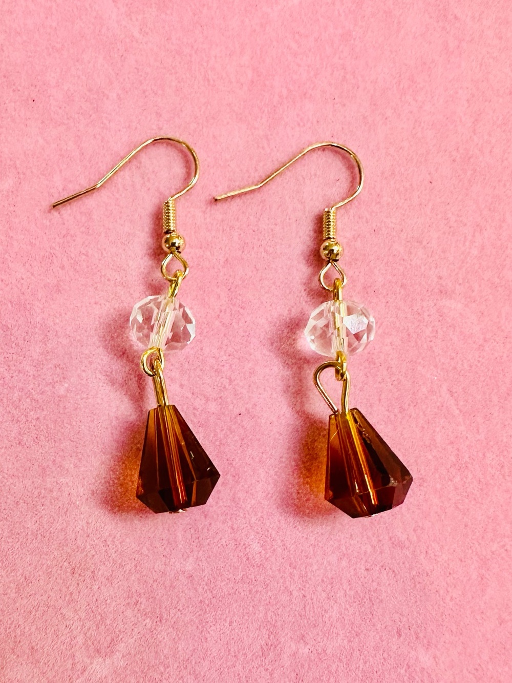 Amber Crystal Drop Earrings